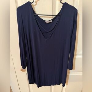 Emory Park Deep Blue V-Neck Top